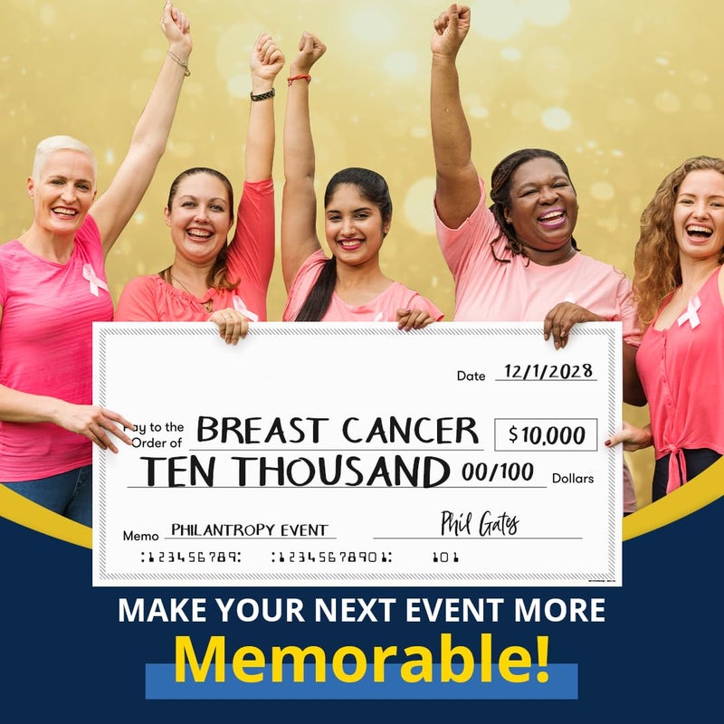 Pixelverse Design Giant Dry Erase Check - 16" x 32", Reusable Big Oversized Blank Check for Presentation - Great Photo-Op for Fundraisers, Charity & Donation Events - Image 4
